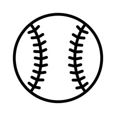 Baseball line art icon for sports apps and websites
