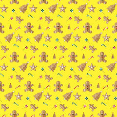 Gingerbreads. Lollipop. Pattern.