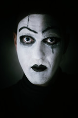 Dark portrait mime actor
