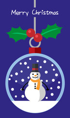 Christmas ball with snowman