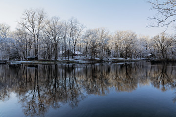 Snowy Winter Tree Reflections