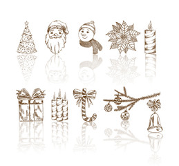 Collection Hand-drawn Symbol Christmas and New Year