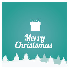 Merry Christmas illustration over blue color background