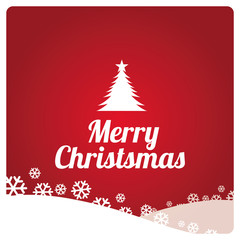 Naklejka na ściany i meble Merry Christmas illustration over red color background