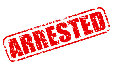 ARRESTED red stamp text
