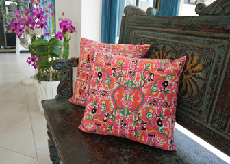 Generic colorful tribe pattern pillow