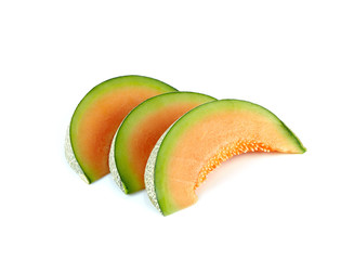 Yellow cantaloupe isolated on the white background