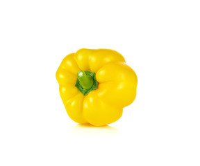 Yellow bell pepper isolated on white