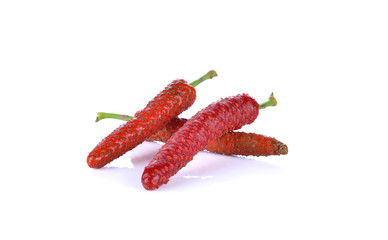 Long pepper isolated on the white background