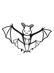 sweet little cute flying bat baby papa mama child family