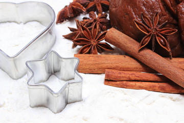 Spice and accessories for baking with dough for gingerbread