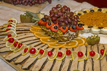 Detail eines festlichen Buffets