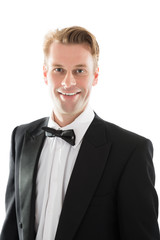 Portrait Of Handsome Mid Adult Waiter