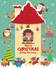 Vintage Christmas poster design