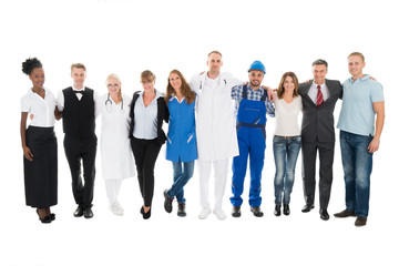 People With Various Occupations Standing Together