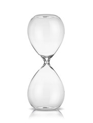 Empty hourglass isolated on white background - obrazy, fototapety, plakaty