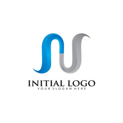 3D Initial N Infinity Logo Icon