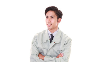 笑顔の労働者