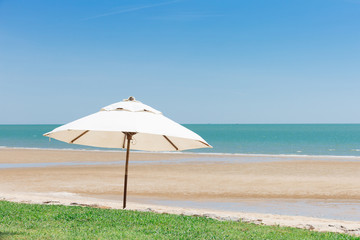 Beach Umbrella With Blue Sky