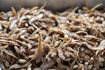 Stack of Fried salted fish