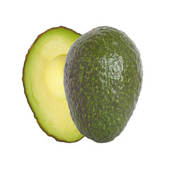 Fresh avocado isolated on a white background