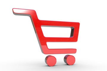 shopping cart on white background