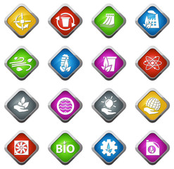 Eco energy icons set
