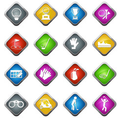 Golf vector icons set