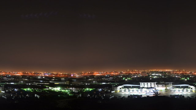 night over jeddah city mountain time lapse seamless loop