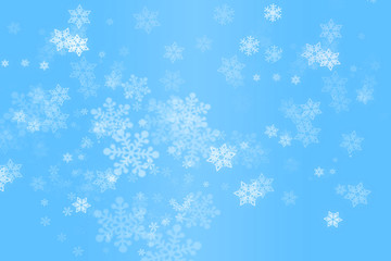 Naklejka na ściany i meble Falling Snowflakes on a blue background