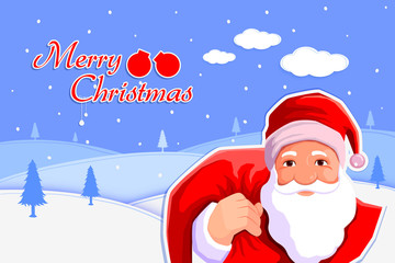 Santa Claus with Christmas gift sack