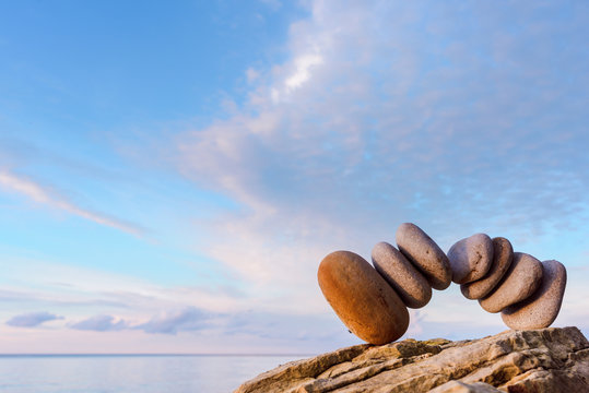 Balancing some of pebbles