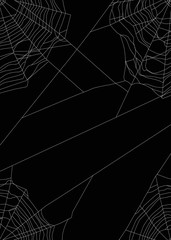 background with white spider webs in corners