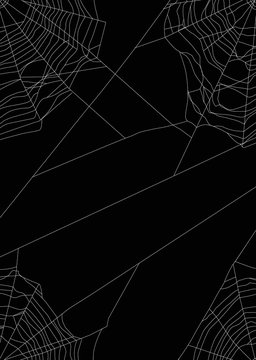 background with white spider webs in corners
