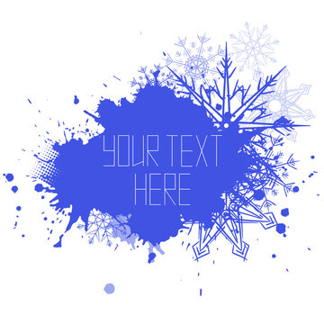 Vector cover with spray, snowflakes and place for text