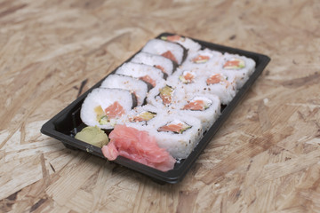 Sushi Box takeaway, Stock image