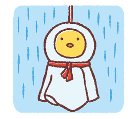 てるてる坊主なヒヨコ © TAMAGO POTATO