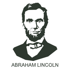 silhouette Abraham Lincoln - obrazy, fototapety, plakaty