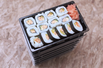 Sushi Box takeaway, Stock image