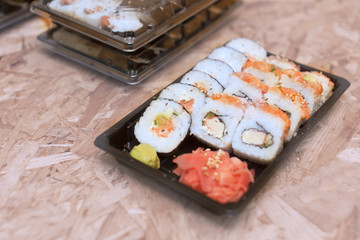 Sushi Box takeaway, Stock image