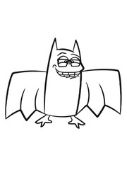 nerd geek smart hornbrille bat cool funny comic cartoon