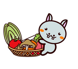 野菜を持った動物シリーズ