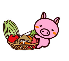 野菜を持った動物シリーズ