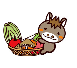 野菜を持った動物シリーズ