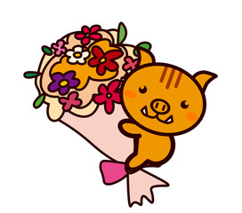 花束と動物シリーズ