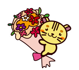 花束と動物シリーズ