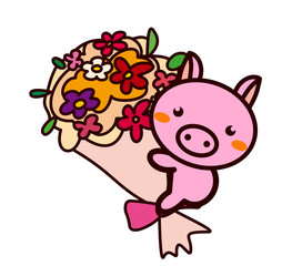 花束と動物シリーズ