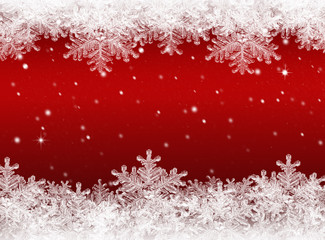 Winter red background. Snow background