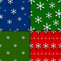 Seamless  pattern set with snowflakes 