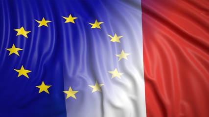 French and EU flags